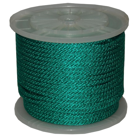T.W. Evans Cordage Co. 1/2. x 300 ft. Solid Braid Multi-Filament Polypropylene Derby Rope Green 96021